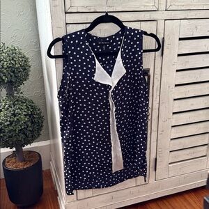My Michelle Navy and White Polka Dot Blouse